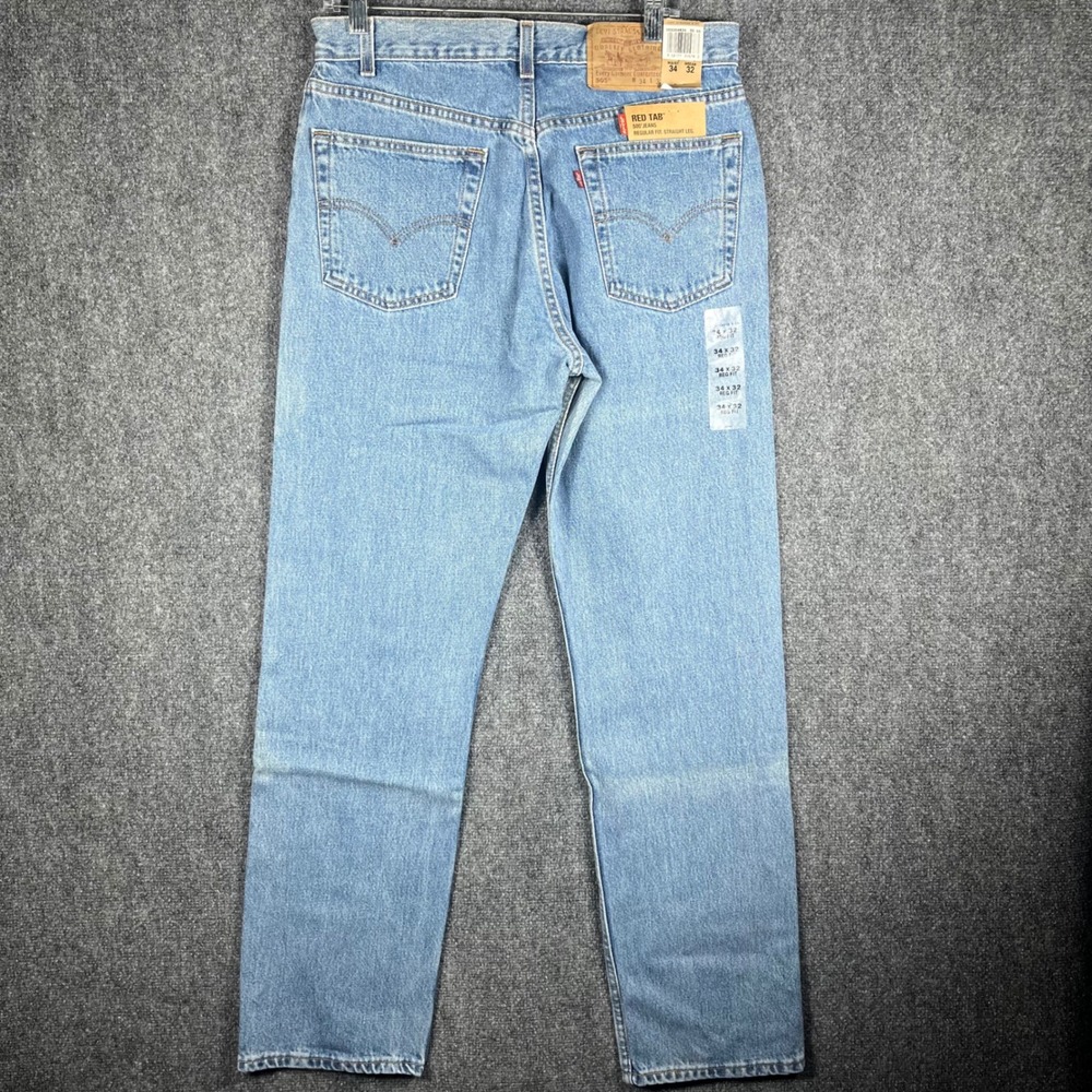 Vintage Levis 505 Regular Fit Jeans Mens 34 Light Wash Blue Straight Leg USA - Picture 2 of 8